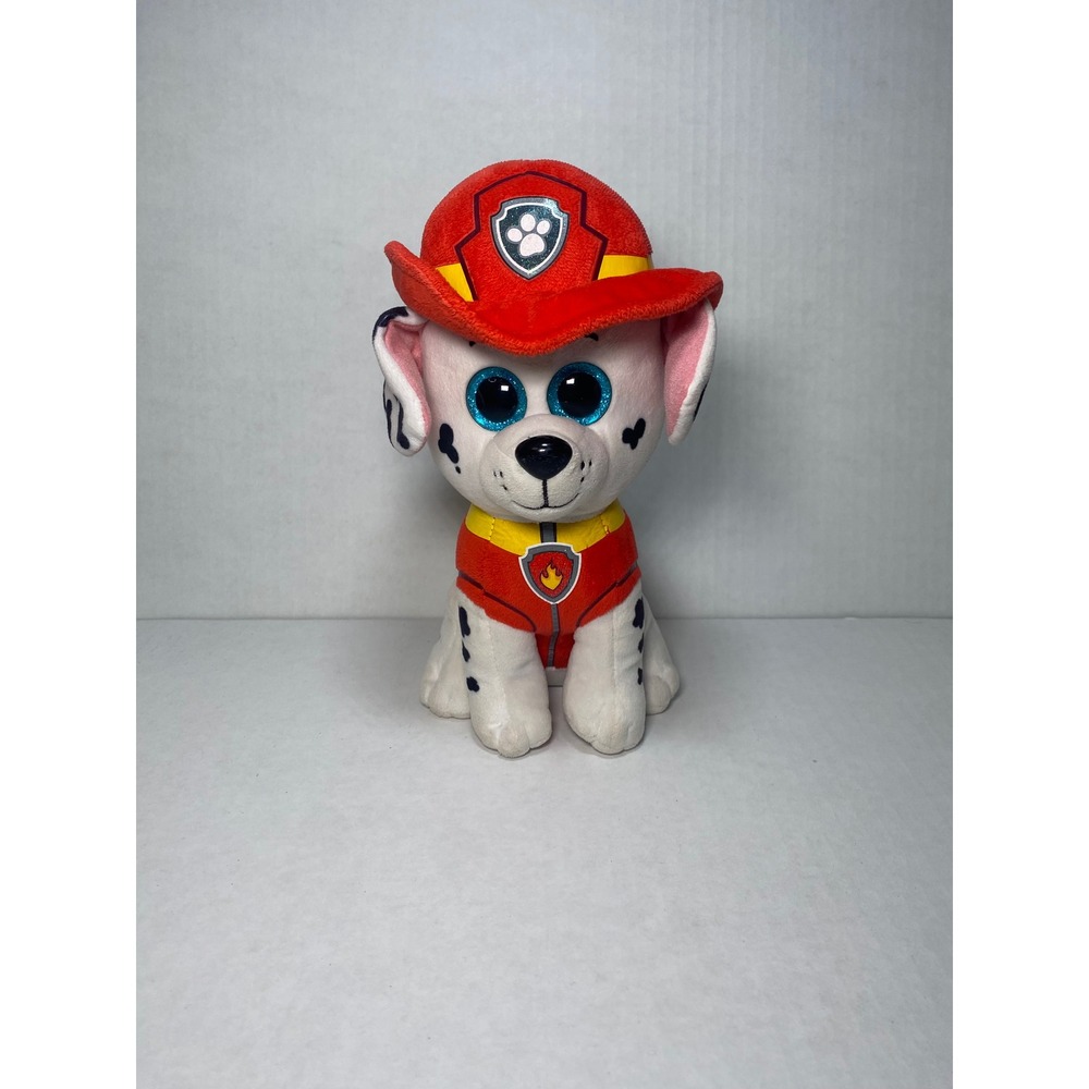 Ty Beanie Boos Marshall Paw Patrol Dalmatian Fire Dog Plush Red Hat 9.5 inch